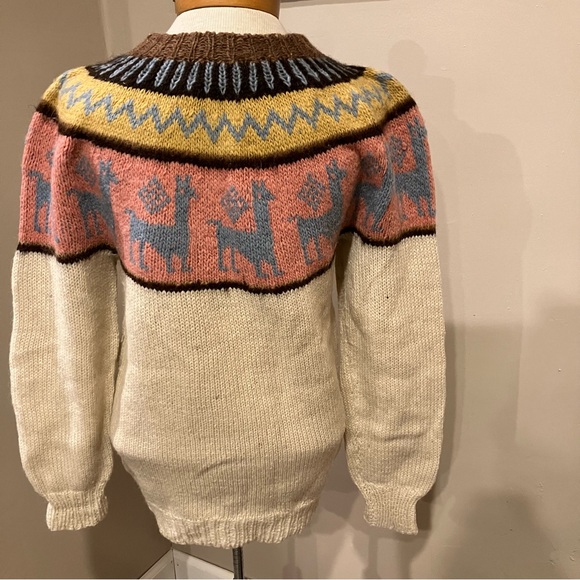 Altiplano Alpaca Fair-Isle Knit Long Sleeve Sweater 100% Alpaca Wool Women’s M - Picture 4 of 10
